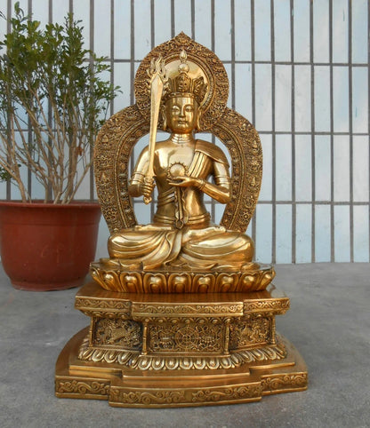 55CM LARGE Huge home Temple efficacious Protection holy Buddhism Tantra Akashagarbha XUKONG ZANG Bodhisattva Buddha brass statue
