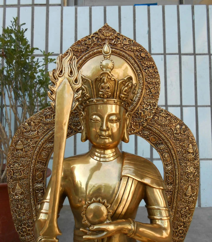 55CM LARGE Huge home Temple efficacious Protection holy Buddhism Tantra Akashagarbha XUKONG ZANG Bodhisattva Buddha brass statue