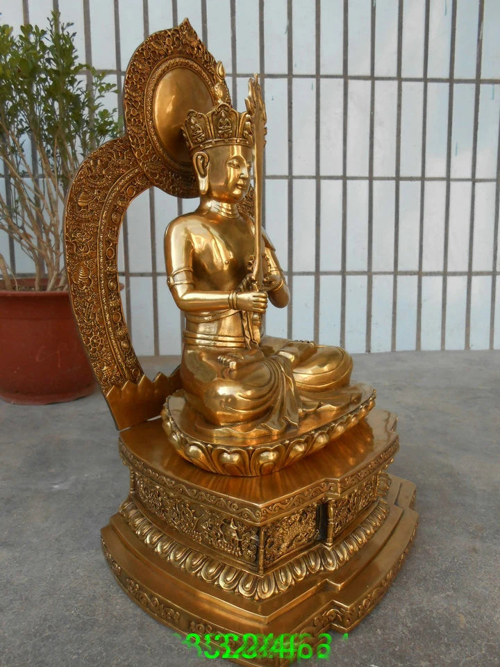 55CM LARGE Huge home Temple efficacious Protection holy Buddhism Tantra Akashagarbha XUKONG ZANG Bodhisattva Buddha brass statue