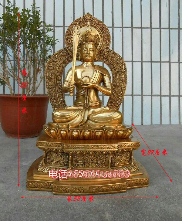55CM LARGE Huge home Temple efficacious Protection holy Buddhism Tantra Akashagarbha XUKONG ZANG Bodhisattva Buddha brass statue
