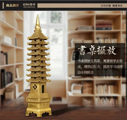 55CM Large Huge -Company home hall lobby business wealth Mascot efficacious Talisman FENG SHUI WEN CHANG pagoda statue