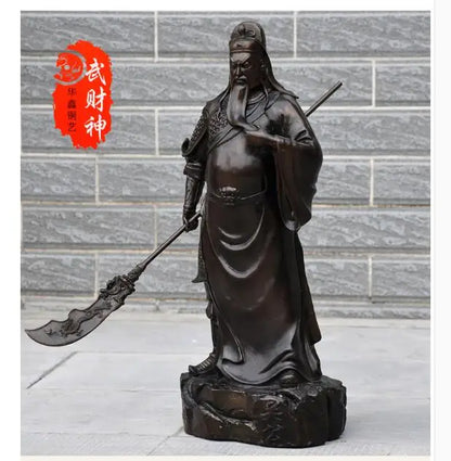 55CM huge home Lobby shop company hall efficacious bring fortune Martial god of wealth guan gong Guandi FENG SHUI bronze statue