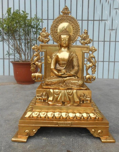 56CM LARGE Huge home Temple hall efficacious Protection Bless Safe Nepal Buddhism Tantra Amitabha Amitayus Buddha brass statue