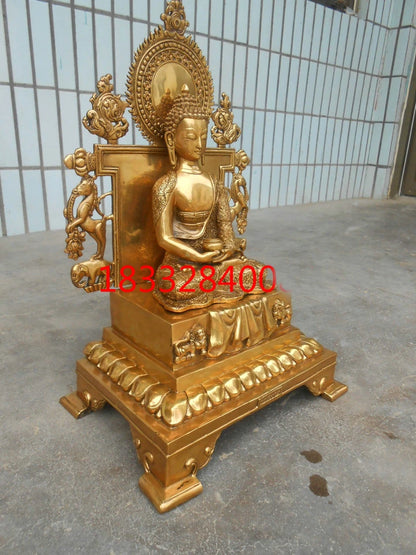 56CM LARGE Huge home Temple hall efficacious Protection Bless Safe Nepal Buddhism Tantra Amitabha Amitayus Buddha brass statue