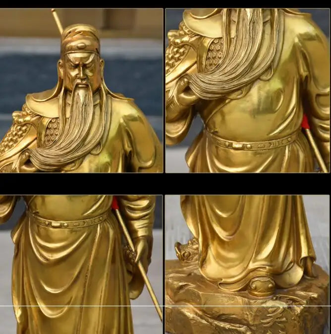 56CM huge #home Lobby The entrance-hall efficacious  Money Drawing Martial god of wealth guan gong Guandi FENG SHUI brass statue