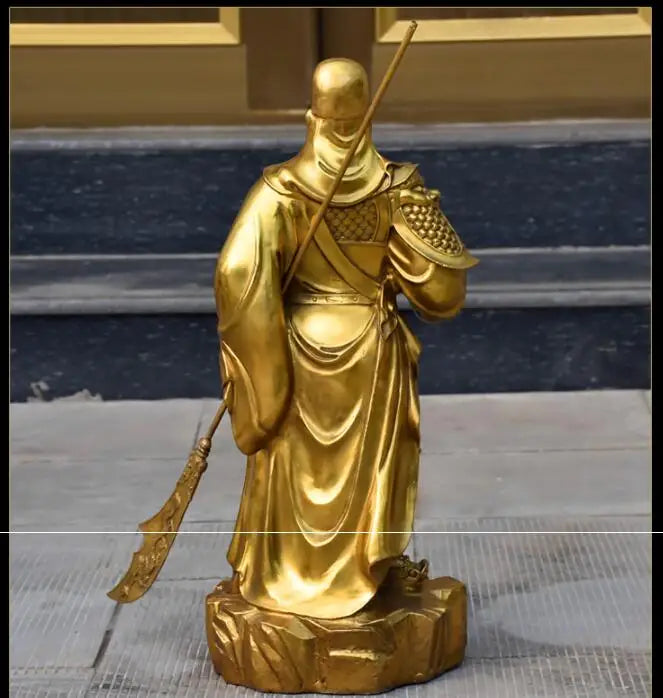 56CM huge #home Lobby The entrance-hall efficacious  Money Drawing Martial god of wealth guan gong Guandi FENG SHUI brass statue