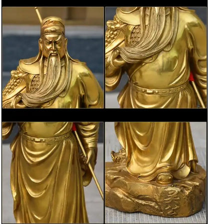 56cm LARGE # office home efficacious Talisman Protection # Money Drawing Martial god of wealth GUAN GONG Guandi BRASS statue