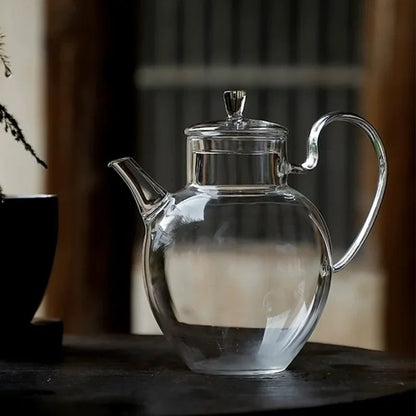 570ml Imitation Song Dynasty Small Glass Teapot with Filter Heat Resistance Gong Fu Flower Tea Maker Teaset Container Teaware