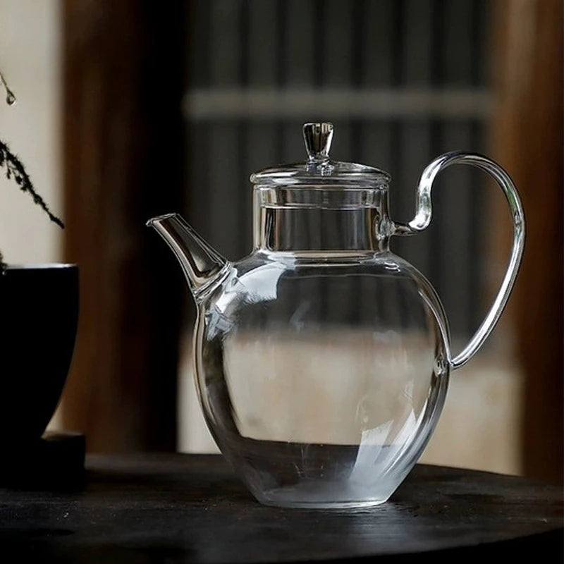 570ml Imitation Song Dynasty Small Glass Teapot with Filter Heat Resistance Gong Fu Flower Tea Maker Teaset Container Teaware