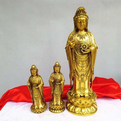 57CM large HOME Temple Altar Worship Safe healthy Efficacious protection Goddess Guanyin buddha image COPPER statue 50% OFF