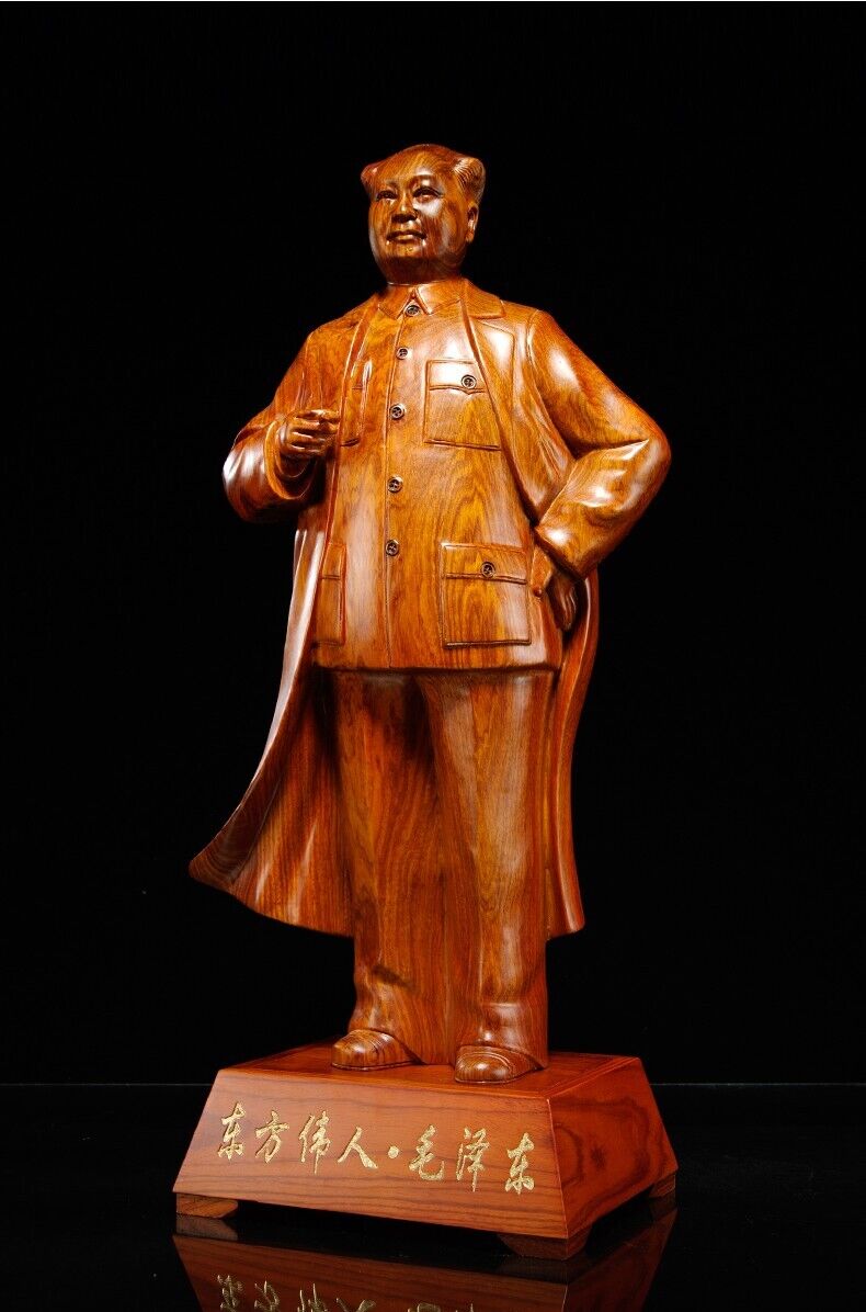 China great Leader Chairman Mao Zedong sculpture statue wood rosewood zhuxi 毛主席