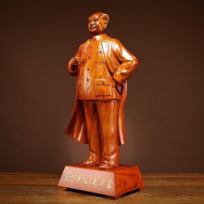 China great Leader Chairman Mao Zedong sculpture statue wood rosewood zhuxi 毛主席