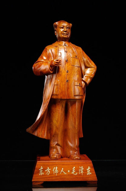 China great Leader Chairman Mao Zedong sculpture statue wood rosewood zhuxi 毛主席