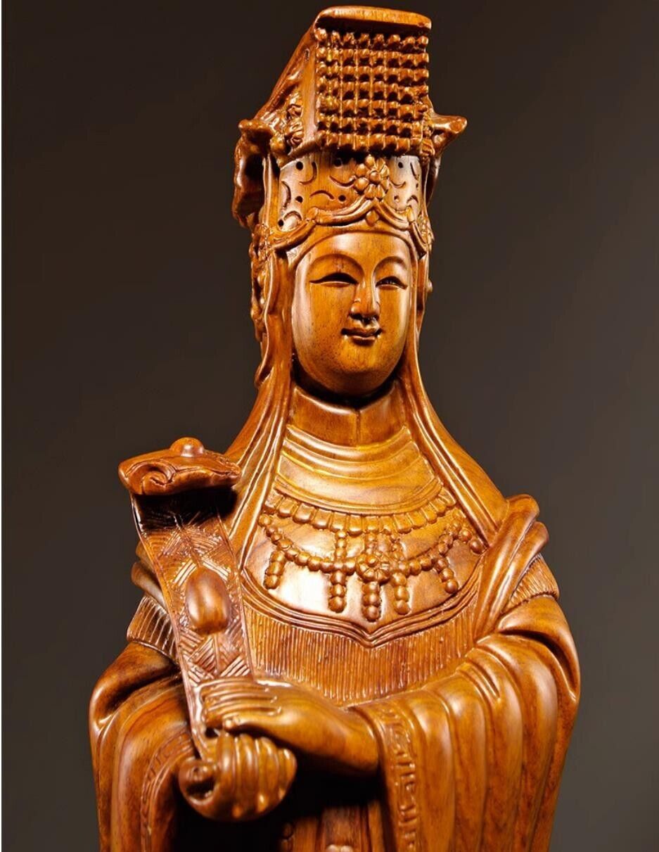 30cm,rosewood Chinese MAZU Statue Carved,Taoism Matsu ruyi FOLK Goddess Sea god