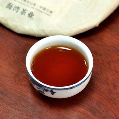 357g Haiwan Yi Dai Zong Shi Ripe Pu er erh Tea Lao Tong Zhi old Tree Puer Tea 普洱