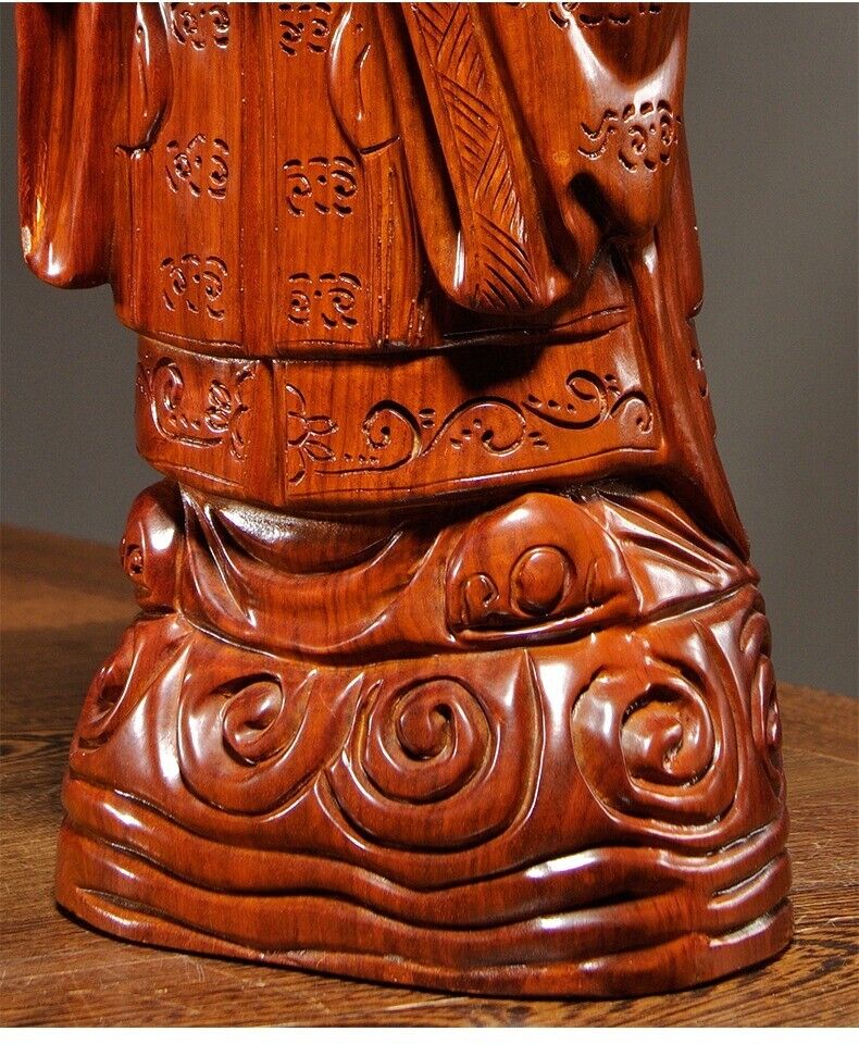 40cm,China Fu Lu Shou Life Buddha Wood Statue,Luck,wealth,longevity Figure 福禄寿雕像