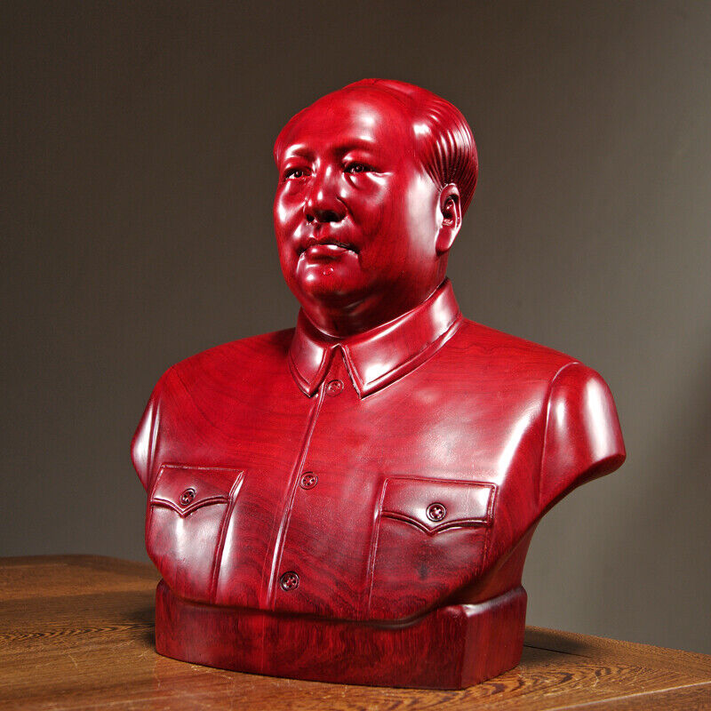 Half body China Leader Chairman Mao Zedong sculpture statue Red pear Safflower