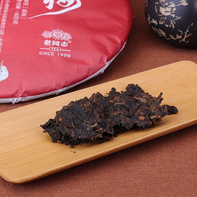 2015 haiwan LAO TONG ZHI Puer Tea Cake,plum blossom Ripe AO MEI Pu erh tee, 400g