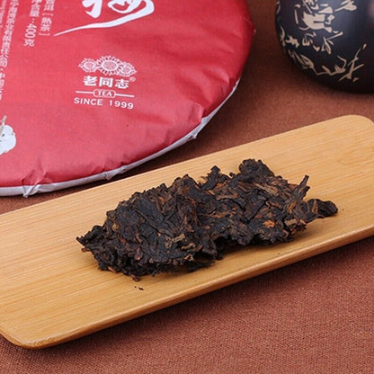 2015 haiwan LAO TONG ZHI Puer Tea Cake,plum blossom Ripe AO MEI Pu erh tee, 400g