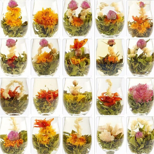 20 Pcs CHINA Blooming Flower Tea Balls,GREEN JASMINE white herbal Flowering TEE