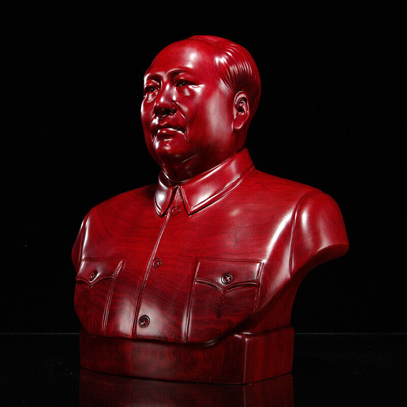 Half body China Chairman Mao Zedong sculpture statue Red pear Safflower zhuxi