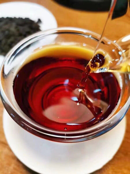 357g,2018 Yunnan bulang kongque Peacock Ripe puerh tea puer big tree pu erh 普洱