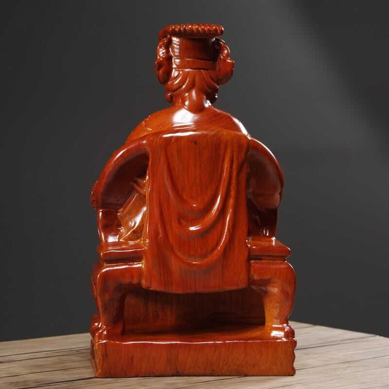 25cm,rosewood MAZU Statue Carved,CHINA Taoism God Matsu Sit FOLK Goddess Sea 妈祖