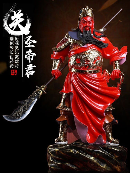 46cm,Modern resin Fengshui folk Guan Gong Riding Dragon Statue,Guan Yu,God War