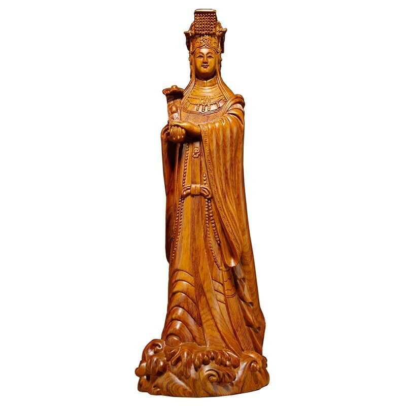 30cm,rosewood Chinese MAZU Statue Carved,Taoism Matsu ruyi FOLK Goddess Sea god