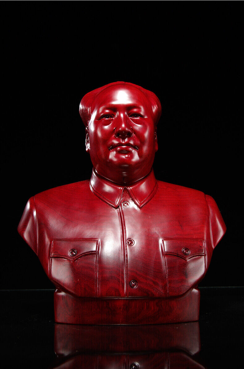 Half body China Chairman Mao Zedong sculpture statue Red pear Safflower zhuxi