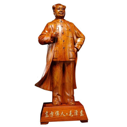 61cm, China Leader Chairman Mao Zedong sculpture statue wood rosewood zhuxi 毛主席