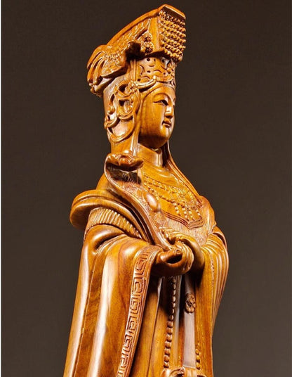 30cm,rosewood Chinese MAZU Statue Carved,Taoism Matsu ruyi FOLK Goddess Sea god