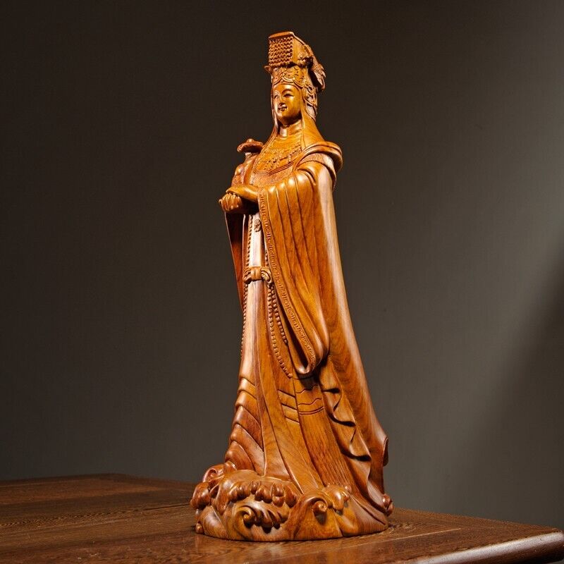 48cm,rosewood China MAZU Statue Carved,Taoism Matsu ruyi FOLK Goddess Sea god 妈祖