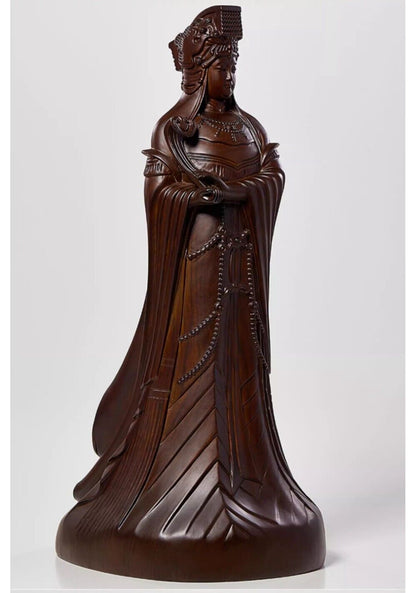 48cm, Ebony Wood Chinese Feng shui MAZU Statue Carved,Matsu FOLK Goddess Sea 妈祖