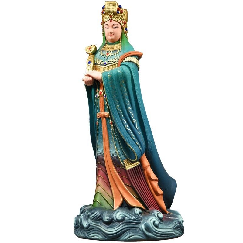 48cm, colorful rose wood China MAZU Statue,Taoism Matsu ruyi Goddess Sea god 妈祖