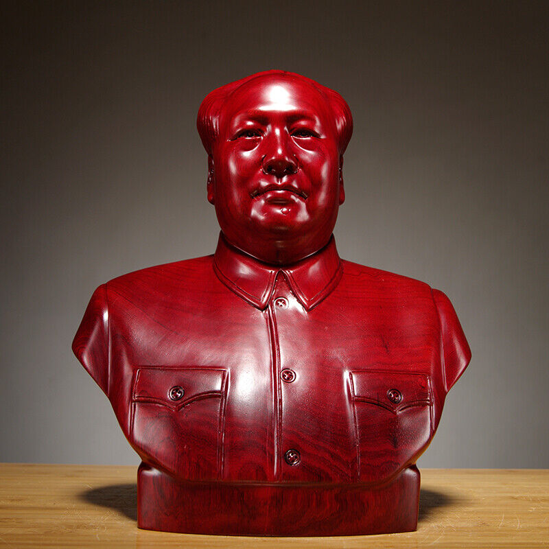 Half body China Leader Chairman Mao Zedong sculpture statue Red pear Safflower