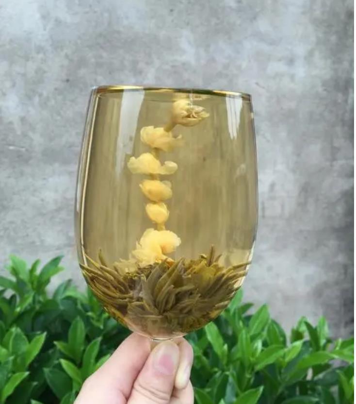 16Pcs, Different Handmade Blooming TEA,Artistic flowering Green Flower ball tee