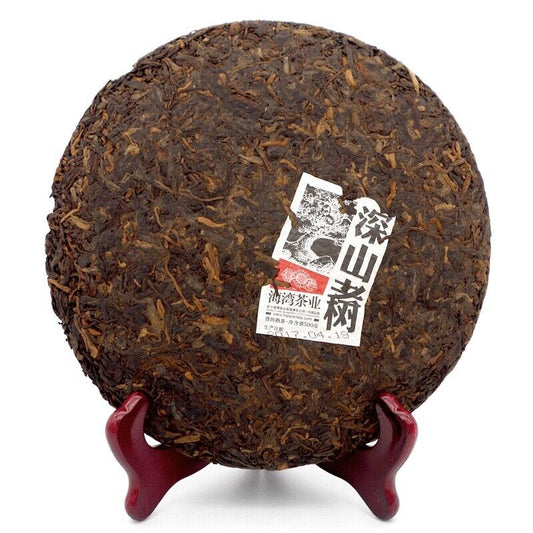 2017, 500g lao tong zhi Shen shan Shu Old Tree Puer Tea Cake Ripe Pu er erh 171