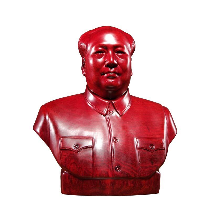 Half body China Chairman Mao Zedong sculpture statue Red pear Safflower zhuxi