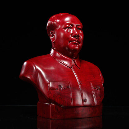 Half body China Chairman Mao Zedong sculpture statue Red pear Safflower zhuxi