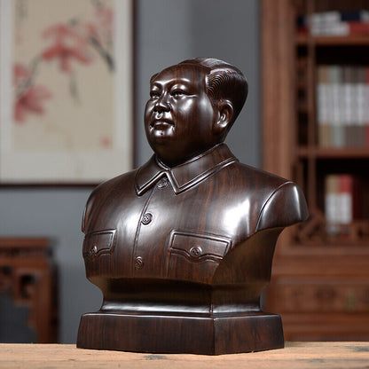 craft China Former state President Chairman Mao Zedong sculpture statue wood 毛泽东