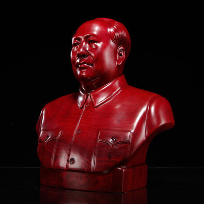 Half body China Leader Chairman Mao Zedong sculpture statue Red pear Safflower