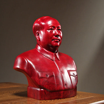 Half body China Chairman Mao Zedong sculpture statue Red pear Safflower zhuxi