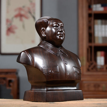 craft China Former state President Chairman Mao Zedong sculpture statue wood 毛泽东