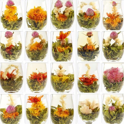 20 Pcs Blooming Tea Green Herbal Artistic Blossom Flowers Tee Blooming Tea Balls