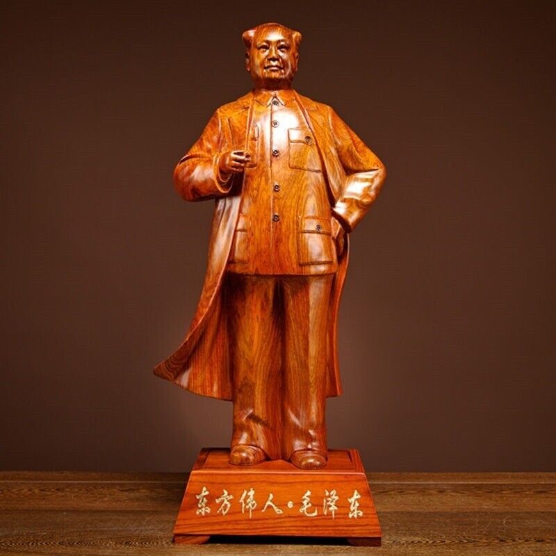 61cm, China Leader Chairman Mao Zedong sculpture statue wood rosewood zhuxi 毛主席