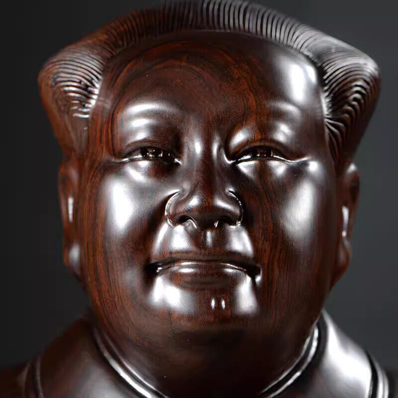 craft China Former state President Chairman Mao Zedong sculpture statue wood 毛泽东