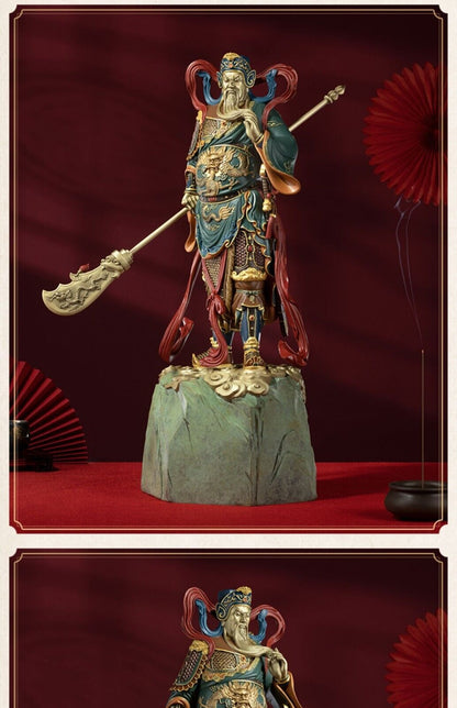 64 cm,brass copper folk wealth God Guan Gong guanyu statue Hold Knife Warrior 关公