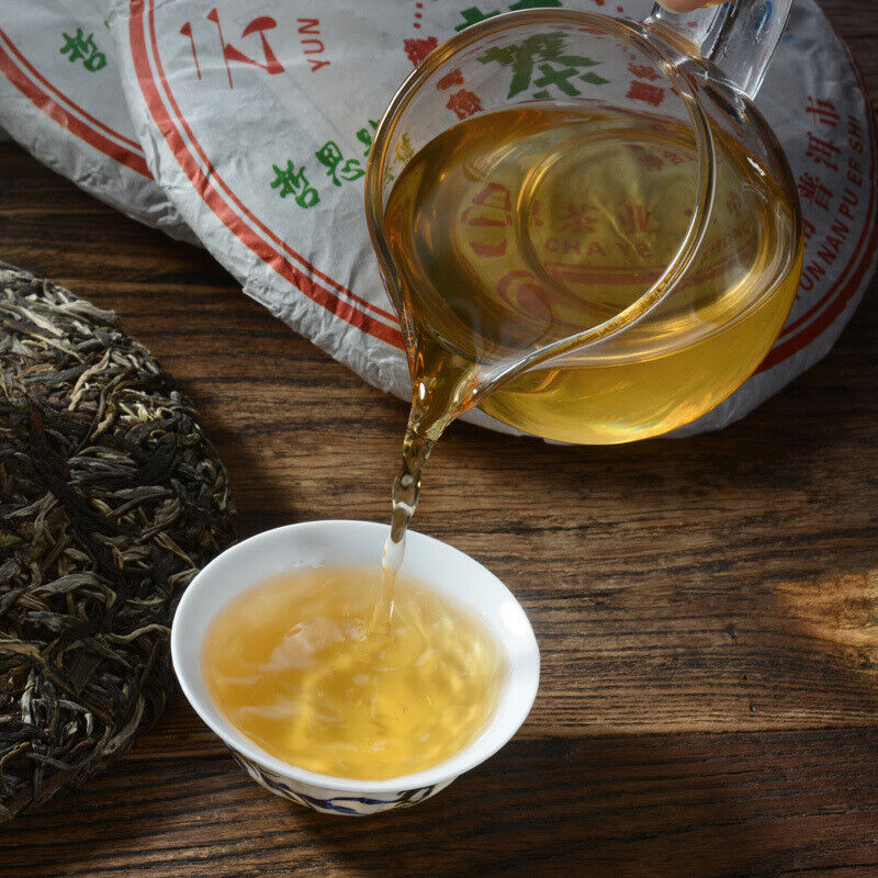 357g, CHINA Puer Tea Yunnan QIZI ZHE SI HAO Pu-erh Pu'er Tea Cake RAW Tee 普洱生茶饼