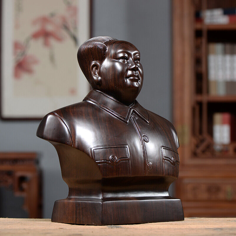 craft Chinese Former state President Chairman Mao Zedong sculpture statue wood